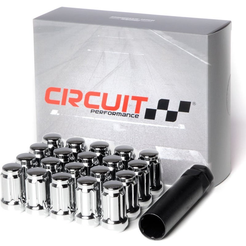 Circuit Performance Spline Drive Tuner Acorn Lug Nuts Chrome 12x1.25 Forged Steel (20pc + Tool) - Image 1